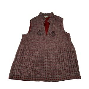 Max Studio Sleeveless Burgundy Geometric Print Lined‎ Blouse Size S NWOT